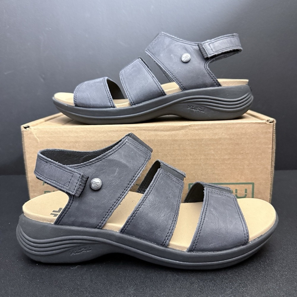 KURU Coda Muse Sandals Shoes Womens Size 11 Jet Black Strappy Comfort Walking